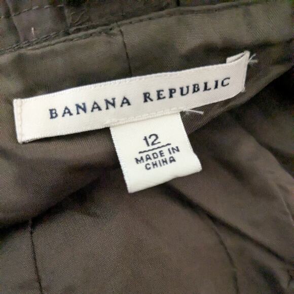 Midi Dress Cocktail Gown M Brown Silk Y2K Lace Banana Republic Strapless Glam - Picture 10 of 12